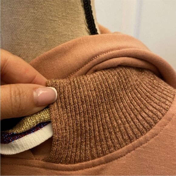 Ramy Brook Peach Hoodie with Striped Tie, M - Picture 5 of 11